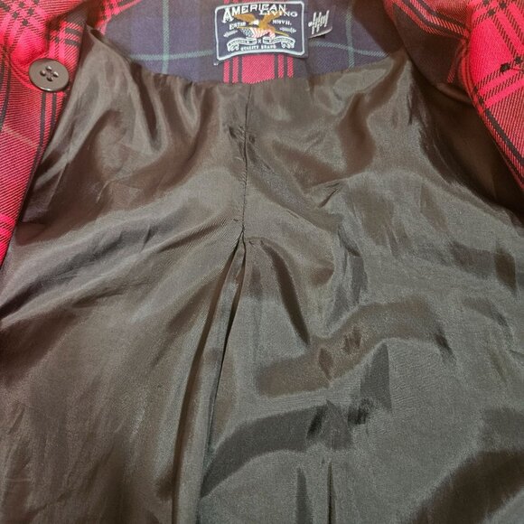 Woman's American Living preppy plaid academia button up long sleeve overcoat S - Picture 6 of 13